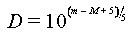 D=10^[(m-M+5)/5]